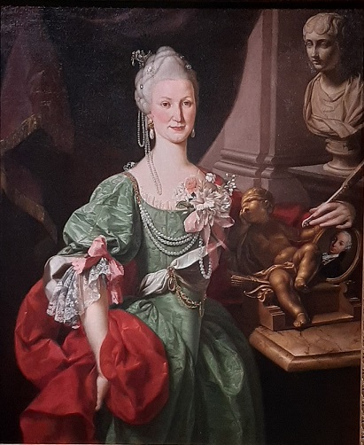 Ritratto di Dama di B. Nocchi mette in evidenza l'eleganza dell'abito femminile del Settecento.